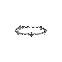 orus bijoux - bracelet homme gourmette argent croix templier - taille : 21cm