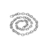 beydodo collier chaîne homme, collier forçat avec mantra 55 cm largeur 8.5mm collier hip hop pour homme argent 925