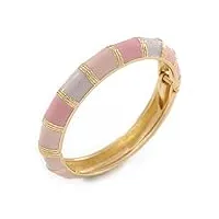 avalaya bracelet jonc à charnière en émail rose pâle/plaqué or/taille m (ad1br0375128), métal