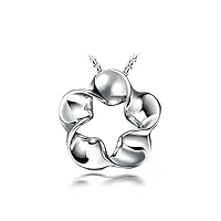 llm collier en platine pour femme avec pendentif en forme de prune et étoiles creuses en argent