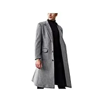 zying hommes casual coasifs longueur cardigan cardigan color solide laine à manches longues manches courtes manteau de colle à bout unique (color : gray, size : xl code)
