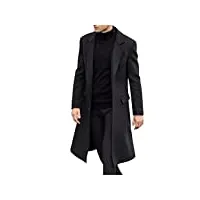 zying hommes casual coasifs longueur cardigan cardigan color solide laine à manches longues manches courtes manteau de colle à bout unique (color : black, size : m code)