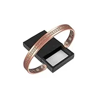 bracelet en cuivre pur pour homme et femme avec 6 aimants, 16 cm, cadeau pour femme