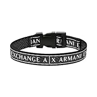 armani exchange bracelet pour hommes , longueur intérieure : 160-230mm / boucle : 24x20x7mm bracelet en tissu noir, axg0082040