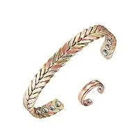 ensemble de bracelets en cuivre tressé de 16,5 cm avec 8 aimants, cadeau pour petite amie, maman, épouse