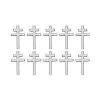 bobijoo jewelry - lot de 10 pins croix de lorraine 20mm epinglette résistance france libre métal argent
