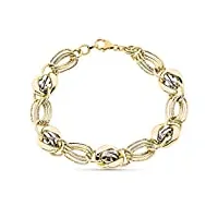 inmaculada romero ir bracelet bicolor gold 9k femme 20 cm. liens creux combinés mousqueton entrelacé