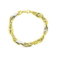 inmaculada romero ir bracelet bicolor gold 9k femme 20 cm. liens variés combinés mousqueton entrelacé