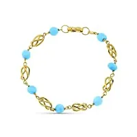 inmaculada romero ir bracelet 18k gold femme cages combinée stones turquoise mousqueton