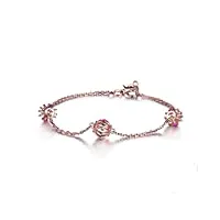 bracelet pour femme en or 18 carats, bracelet chaîne lanterne avec rubis 0,22ct bracelet de mariage femme ajustable 19cm