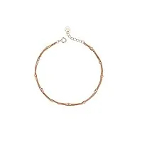 bracelet en or 18 carats femme, bracelet double couche avec perles cadeau d'anniversaire maman bracelet ajustable 15,5 à 17cm