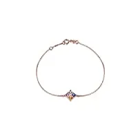 bracelet en or femme 18 carats, bracelet chaîne avec saphir 0,78ct cadeau anniversaire maman bracelet ajustable 16cm