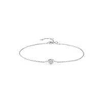 bracelet or blanc femme 18 carats, bracelet chaîne avec diamant 0,03ct bracelet de mariage femme ajustable 19cm