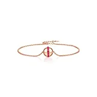 bracelet femme or 18 carats, bracelet chaîne avec rubis 0,36ct bijoux cadeau anniversaire femme bracelet ajustable 16cm