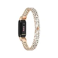 n / b bracelets de montre intelligents compatibles avec fitbit luxe femmes bracelet de remplacement en strass solide bracelet réglable en métal à dégagement rapide bracelet en acier inoxydable