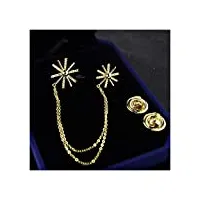 na femmes broche pin 1 pack hommes broche Épinglette chaînes suspendues collier broches simple broche costume chemise col coin bouton accessoires (or jaune/or blanc) broches exquises (couleur