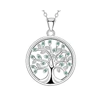 j.muen arbre de vie collier pour femme argent sterling 925 pendentif collier avec boite a bijoux, cadeau pour fille femme mère, chaîne longueur (45+ 5 cm)