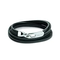 calvin klein bracelet en cuir pour homme collection wrapped & braided noir - 35000109