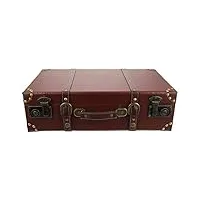 garneck valise en bois parure de valise rétro valises décoratives en bois valise bagage vintage coffre à bagages de voyage armoire à bijoux de bureau vieux- mdf décorations boite en bois