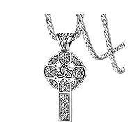 faithheart collier croix celtique homme femme pendentif croix acier inoxydable bijoux religieux