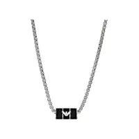 emporio armani collier pour hommes essential, longueur : 525mm, largeur : 18mm collier en acier inoxydable argenté, egs2919040