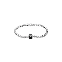 emporio armani bracelet pour hommes essentiel, longueur : 190mm, hauteur : 11mm, largeur : 10mm bracelet en acier inoxydable argenté, egs2911040