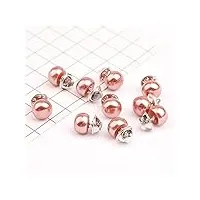 zzzyw broche de 10 pièces set perle rignestone broche broche pin de chemise pin de chemise pull (metal color : s- dark pink, taille : one size)