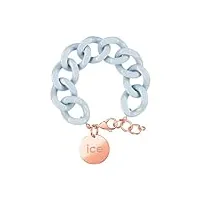 ice - jewellery - chain bracelet - pastel blue - rose-gold - bracelet mailles xl de couleur bleue pour femmes fermé d'une médaille rose-gold (020920)