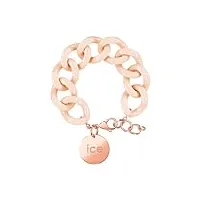 ice - jewellery - chain bracelet - nude - rose-gold - bracelet mailles xl de couleur rose pour femmes fermé d'une médaille rose-gold (020925)