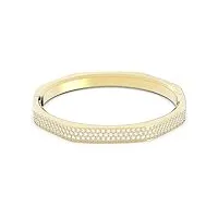 swarovski bracelet dextera, avec pavés de cristal blanc taillés en forme d'octogone sur un support plaqué ton or