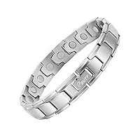 bracelet magnétique titane bracelet pour hommes et femmes argent