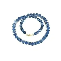 nirvana gems & jewels collier de poire de cyanite avec collier de bijoux faits à la main en perles de pierre précieuse de labradorite pour les femmes (45 cm)