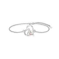 lonago bracelet chat argent 925 fille tenue mignon chat bracelet bijoux pour femme