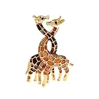 dames broche,broches et pin's,couple Émail girafe broches pour femmes et hommes multicolore dessin animé animal broche broches bijoux cadeaux, café