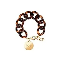 ice - jewellery - chain bracelet - tortoise - bracelet mailles xl de couleur pour femmes fermé d'une médaille dorée (020995)
