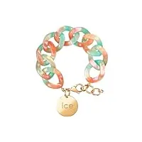 ice - jewellery - chain bracelet - turquoise nude - bracelet mailles xl de couleur pour femmes fermé d'une médaille dorée (020997)