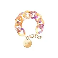 ice - jewellery - chain bracelet - purple lime - bracelet mailles xl de couleur pour femmes fermé d'une médaille dorée (020998)