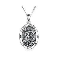 daylinlove médaille de saint michel en argent sterling 925 avec pendentif en forme de pièce de monnaie de saint archange michael pour homme et femme, non connu