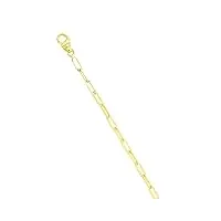 bracelet chaine or massif 18 carats jaune - maille rectangle largeur 3mm - longueur 20cm - lucky one bijoux