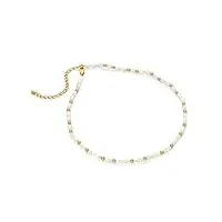 hot diamonds x jac jossa collier ras du cou en or 18 carats avec perles 39 mm de long, argent sterling, diamants