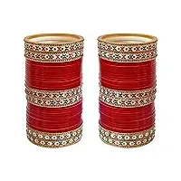 indian collectible 871-m1c1-nidhi-r parure de bijoux tendance pour mariée punjabi choora rouge