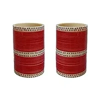 indian collectible 726-q1c1-890-r parure de bijoux tendance pour mariage chura rouge