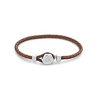 calvin klein bracelet en cuir pour homme collection latch marron - 35000261