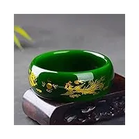 nefso bracelet jonc en jade naturel sculpté à la main fine lady bijoux accessoires de mode pour femme bracelet rond charme jadéite cadeau (gem color : 1, 56 58mm) (58 60mm 1)