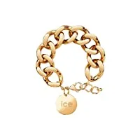 ice - jewellery - chain bracelet - gold - bracelet mailles xl doré pour femmes fermé d'une médaille dorée (021191)