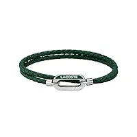 lacoste bracelet en cuir pour homme collection starboard vert - 2040111