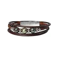 bracelet pour homme trio de perles de tahiti caramel bro8553-caramel