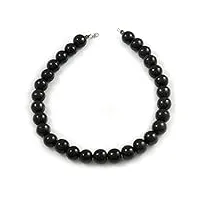 avalaya collier de grosses perles en bois noir – 60 cm l, taille unique, bois