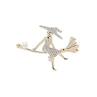 hycyyfc boutons de broche womne's riding broom lady broches femmes tchèque strass figure party casual broche pins cadeaux (color : gold, size : 1.6 inch)