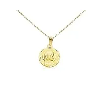 collier - médaille vierge marie or jaune - chaîne dorée - gravure offerte